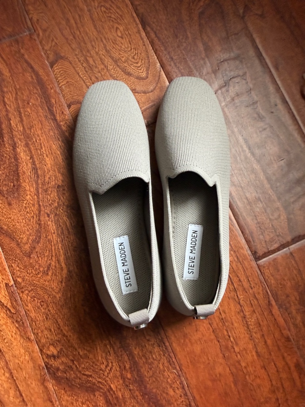 Steve Madden Knit Slip-On Loafers in Light Taupe